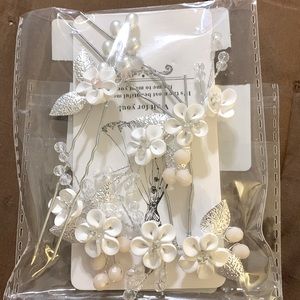 Bridal floral hair clip.